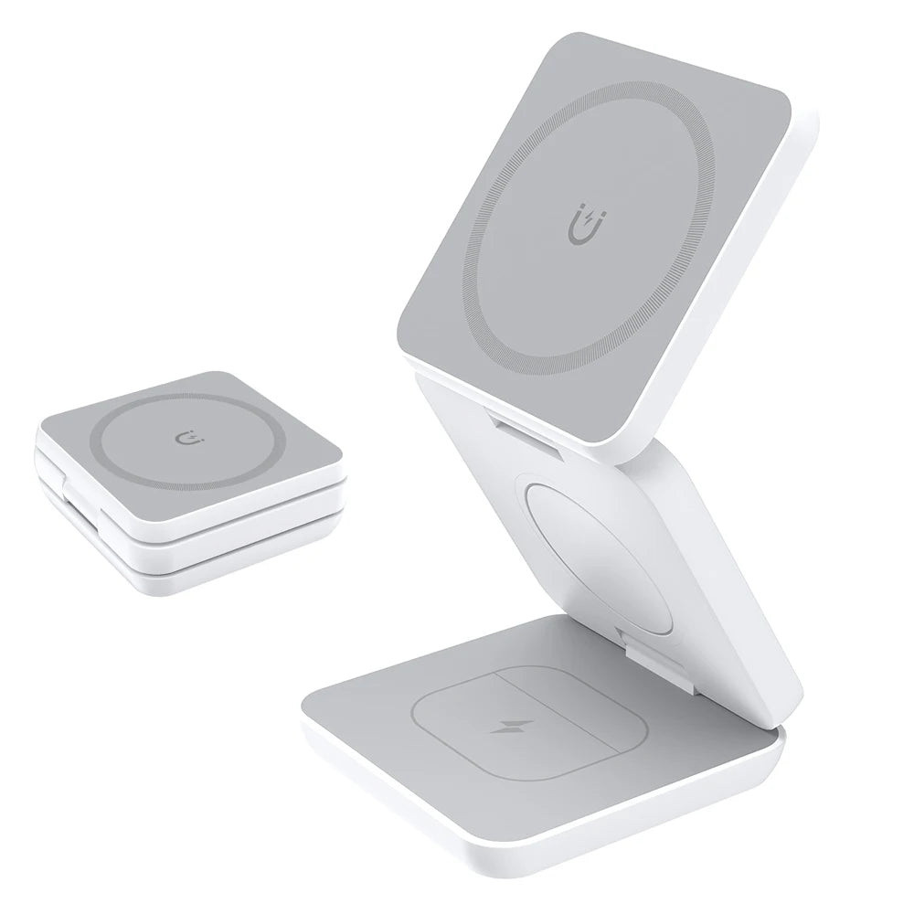 Wireless Charger for iPhone 3 in 1 Foldable Magnetic Wireless Charging Station for iPhone 15 14 13 12 Pro Max Charger Station