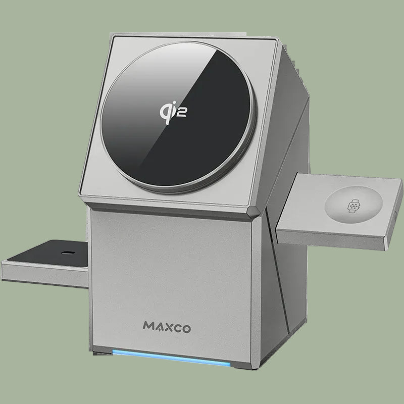 Qi2 3 in 1 Wireless Charger with Auto-Rotating Magic Cube Dock for IPhone 16/15/14 Pro Max, AirPods and IWatch Fast Charging