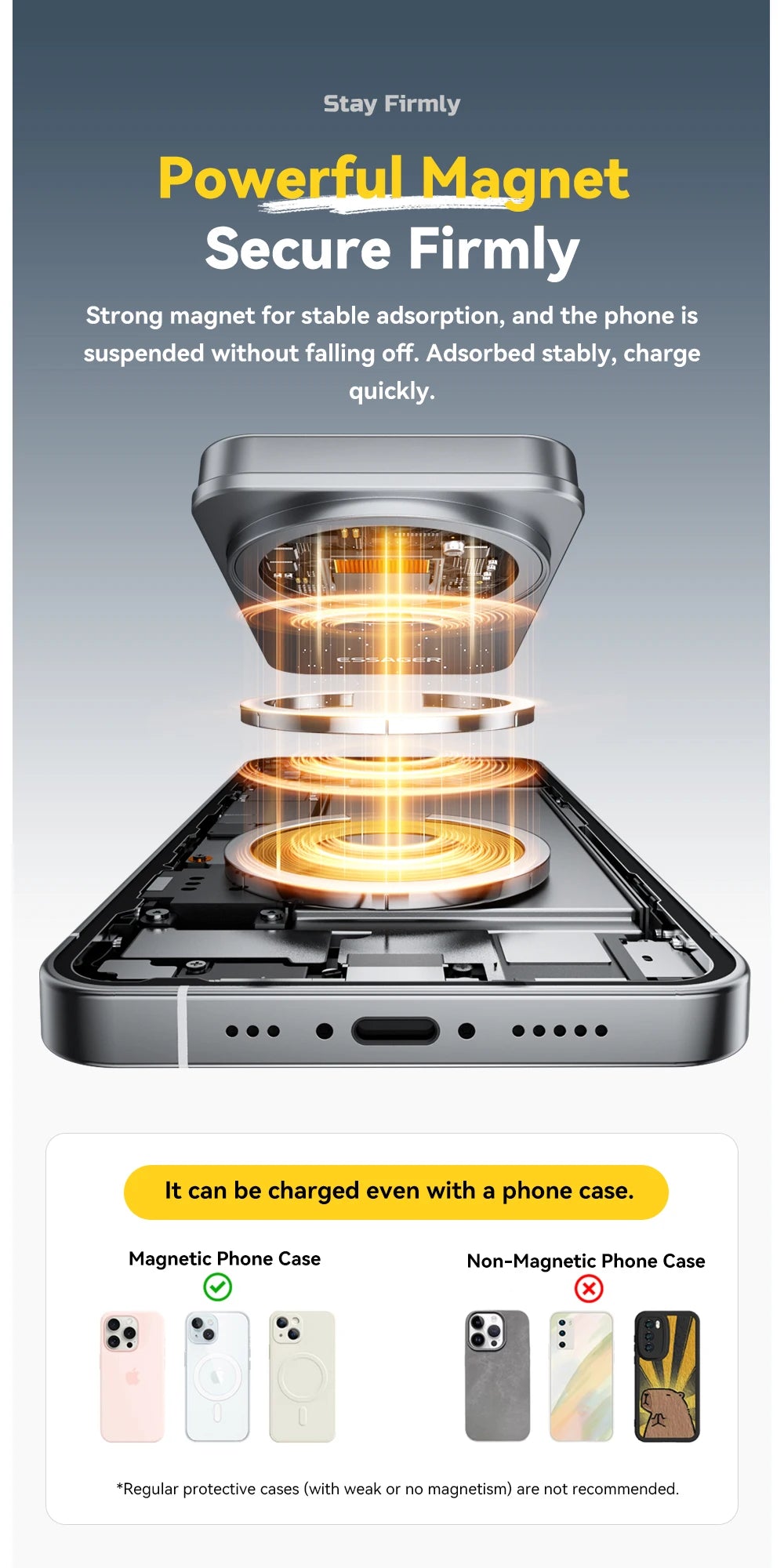 EssayerQi2 Magnetic Wireless Charger Stand Pad For Magsafe iPhone 16 15 14 13 Airpods  iWatch Foldable Fast Charging Station