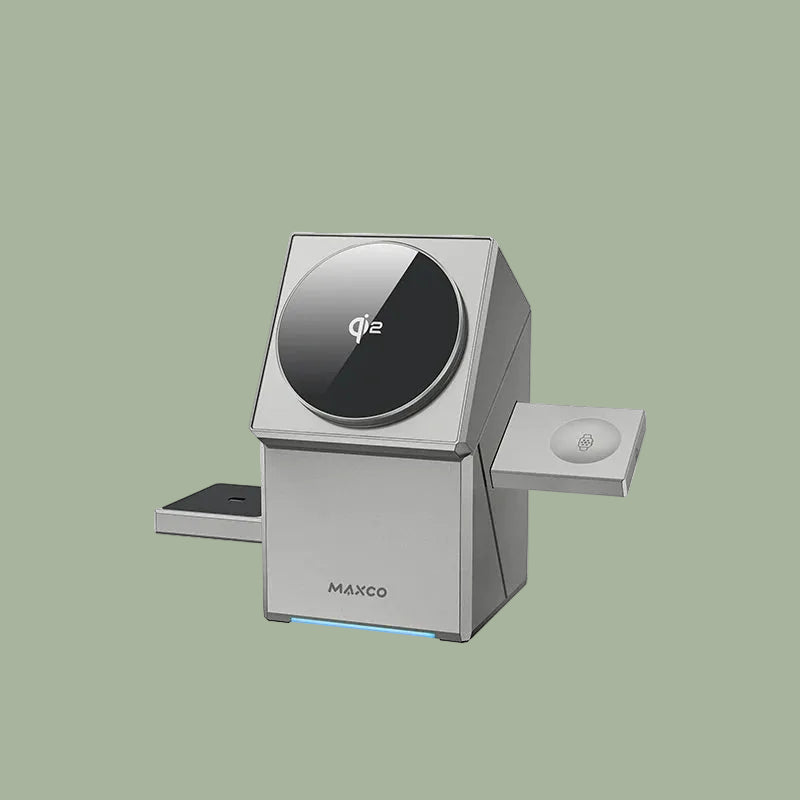 Qi2 3 in 1 Wireless Charger with Auto-Rotating Magic Cube Dock for IPhone 16/15/14 Pro Max, AirPods and IWatch Fast Charging