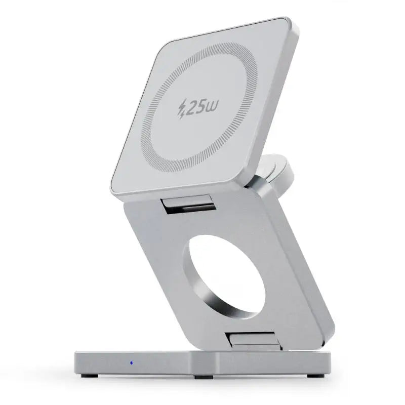 Qi1/Qi2.2 Foldable 3-in-1 Magnetic Wireless Charging Station for iPhone 12~17 Series AirPods iWatch Portable Travel Charger