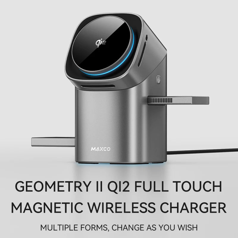 MAXCO Qi2 Magnetic Wireless Charger Fast Charger 3-in-1 Intelligent Fast Charging 15W for IPhone 15/16/17 for Iwatch & AirPods