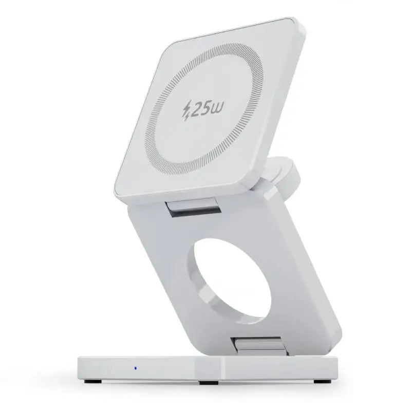 Qi1/Qi2.2 Foldable 3-in-1 Magnetic Wireless Charging Station for iPhone 12~17 Series AirPods iWatch Portable Travel Charger