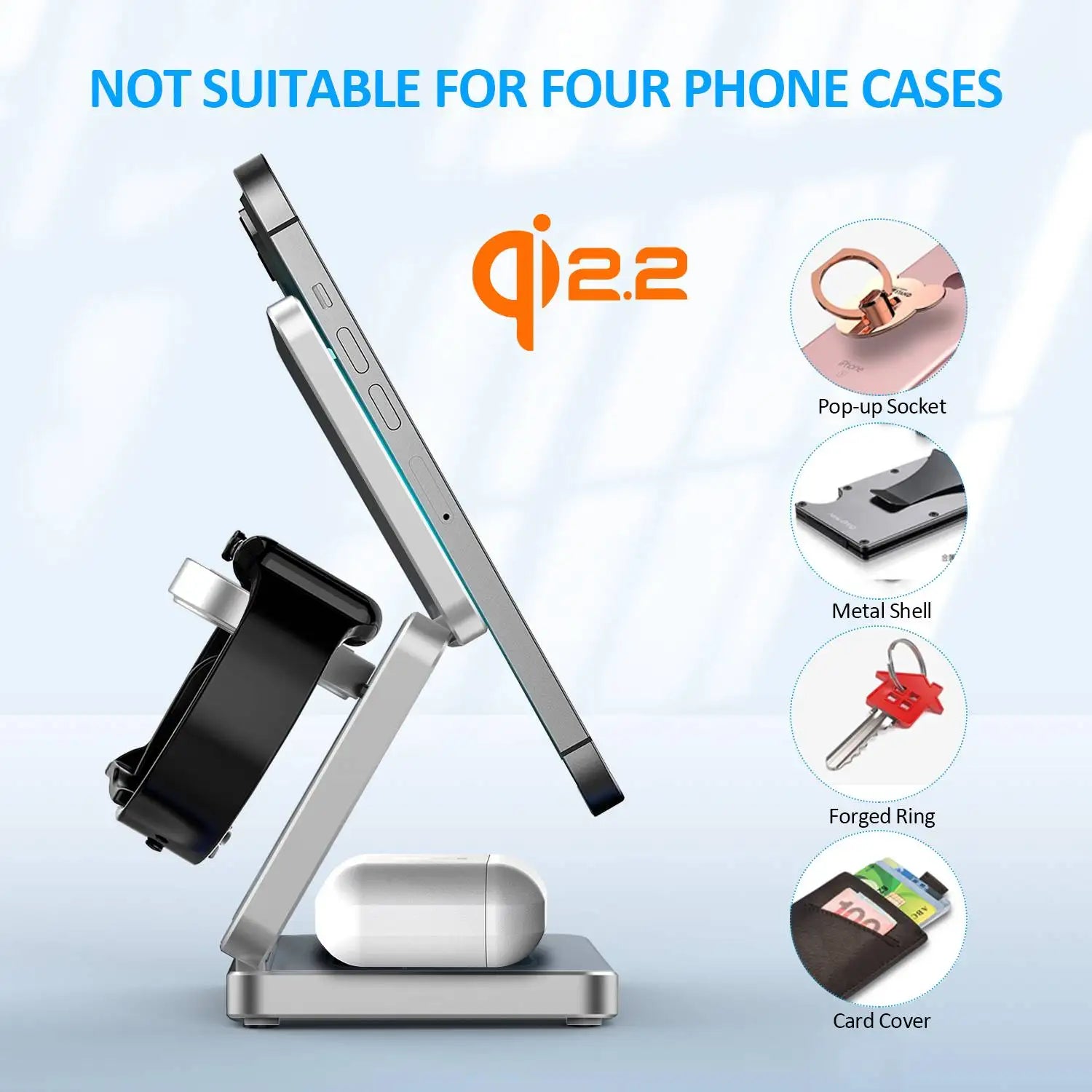 Qi1/Qi2.2 Foldable 3-in-1 Magnetic Wireless Charging Station for iPhone 12~17 Series AirPods iWatch Portable Travel Charger