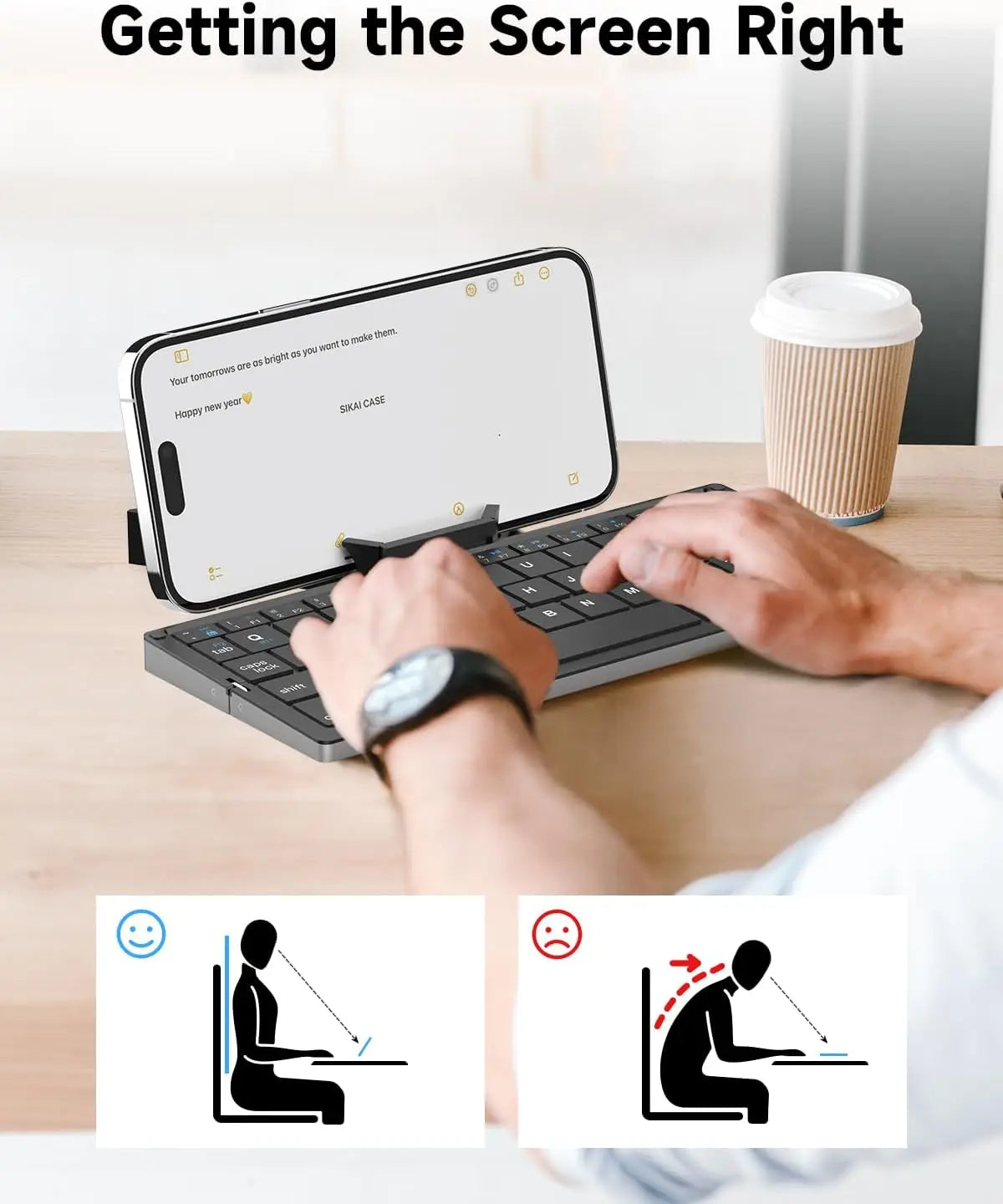 Jomaa Folding Keyboard Bluetooth Rechargeable Bluetooth Keyboard for Laptop iPad Phone Mini Portable Folding Keyboard