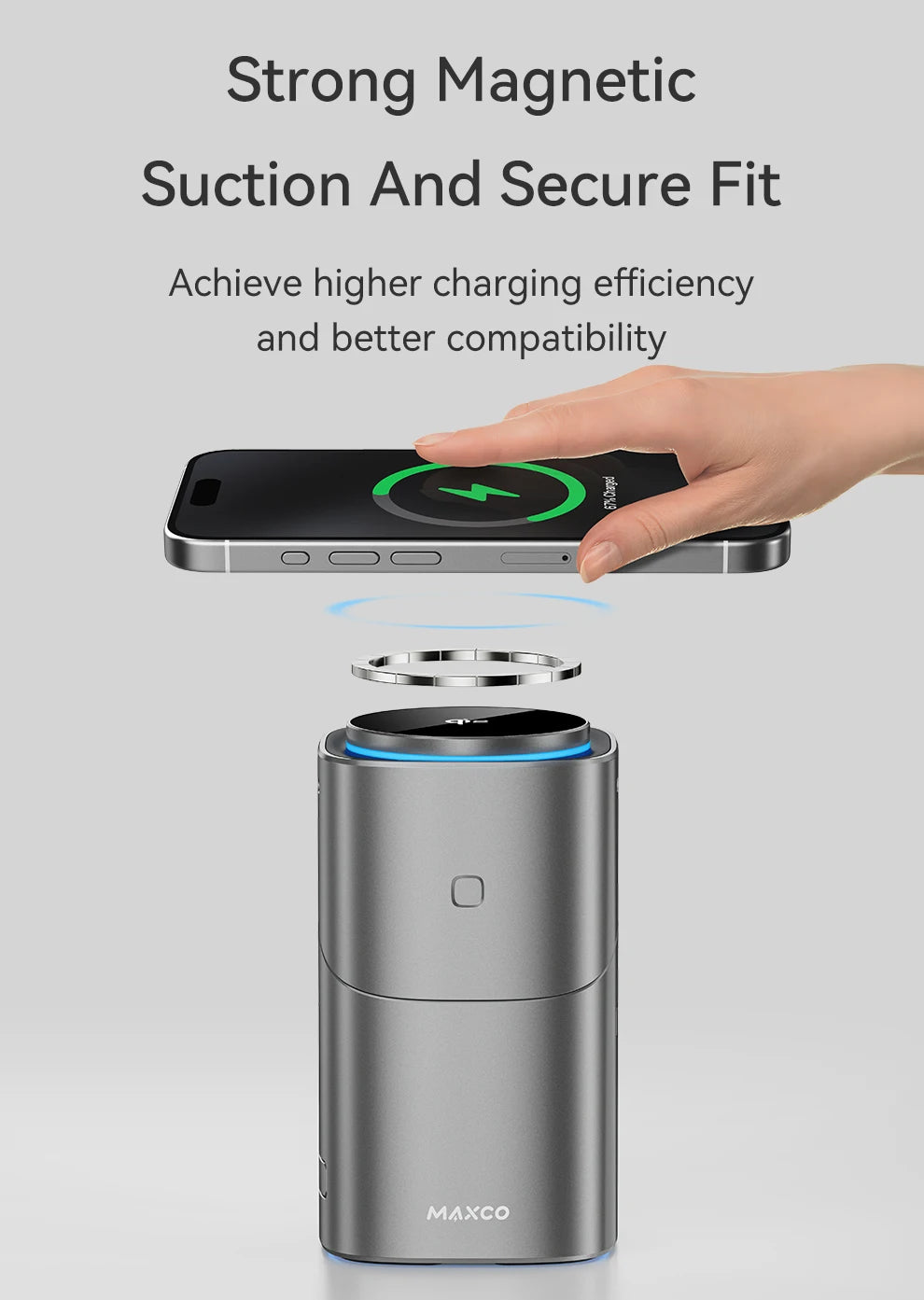 MAXCO Qi2 Magnetic Wireless Charger Fast Charger 3-in-1 Intelligent Fast Charging 15W for IPhone 15/16/17 for Iwatch & AirPods