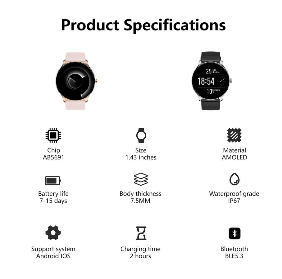 1.43" AMOLED Outdoor Smartwatch