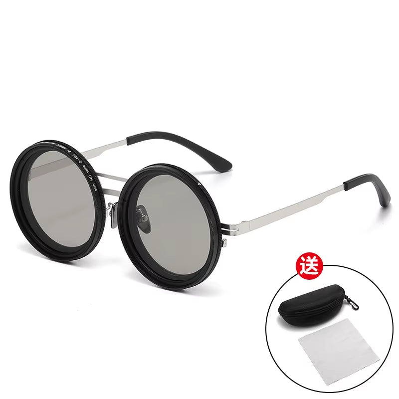 Adjustable 9-Level ND2-400 Fishing Sunglasses - UV Protection & Polarized with Case Set